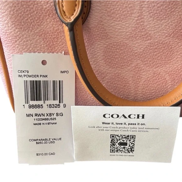 Coach Powder Pink Leather Mini Rowan - Picture 5 of 5